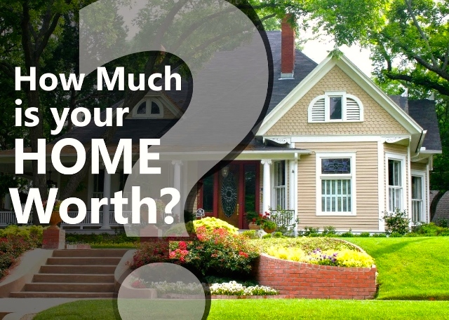 “How Much is your HOME Worth?” The words sit over a large translucent question mark.